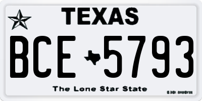 TX license plate BCE5793