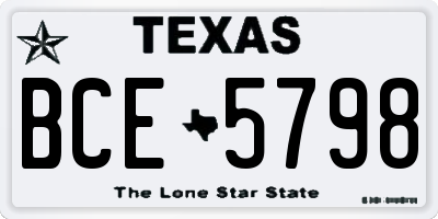 TX license plate BCE5798