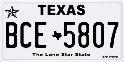 TX license plate BCE5807