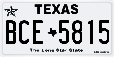 TX license plate BCE5815