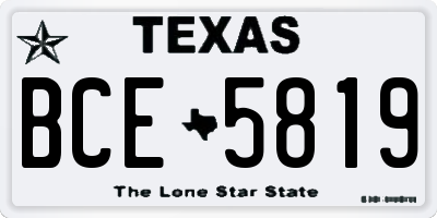 TX license plate BCE5819
