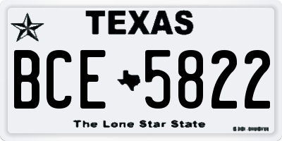 TX license plate BCE5822