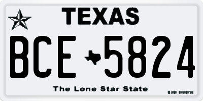 TX license plate BCE5824
