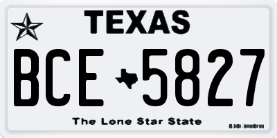 TX license plate BCE5827