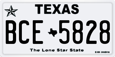 TX license plate BCE5828