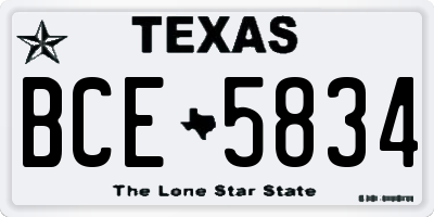 TX license plate BCE5834