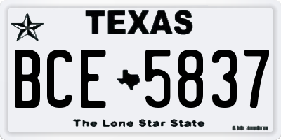 TX license plate BCE5837