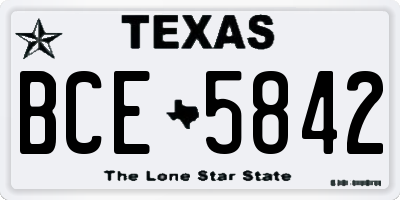 TX license plate BCE5842
