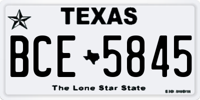 TX license plate BCE5845
