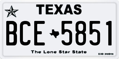 TX license plate BCE5851