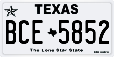 TX license plate BCE5852