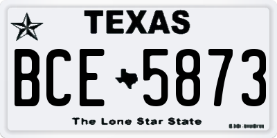 TX license plate BCE5873