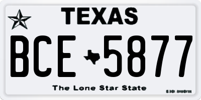 TX license plate BCE5877