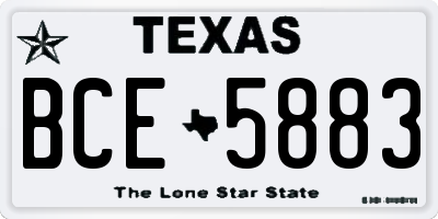 TX license plate BCE5883