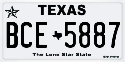 TX license plate BCE5887