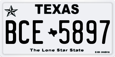 TX license plate BCE5897