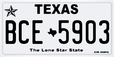 TX license plate BCE5903