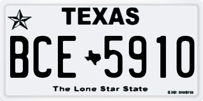TX license plate BCE5910
