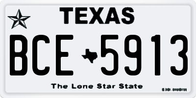 TX license plate BCE5913