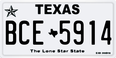 TX license plate BCE5914