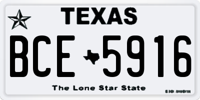 TX license plate BCE5916
