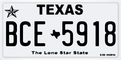 TX license plate BCE5918