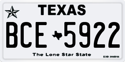 TX license plate BCE5922