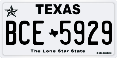 TX license plate BCE5929