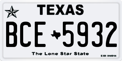 TX license plate BCE5932