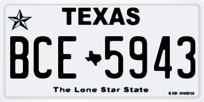 TX license plate BCE5943