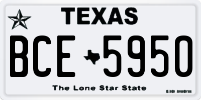 TX license plate BCE5950