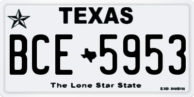TX license plate BCE5953