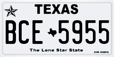 TX license plate BCE5955