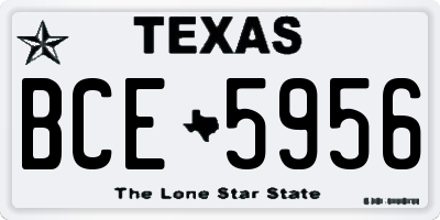 TX license plate BCE5956