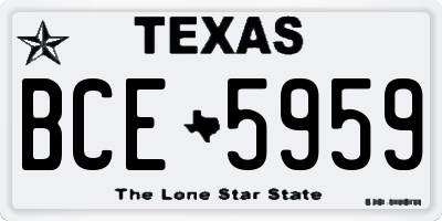 TX license plate BCE5959