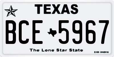 TX license plate BCE5967
