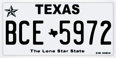 TX license plate BCE5972