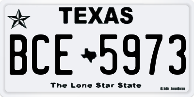 TX license plate BCE5973
