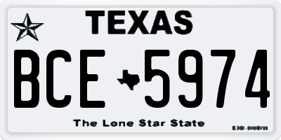 TX license plate BCE5974