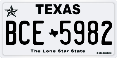 TX license plate BCE5982
