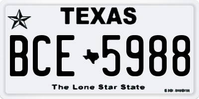 TX license plate BCE5988