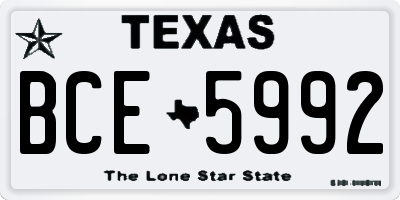 TX license plate BCE5992