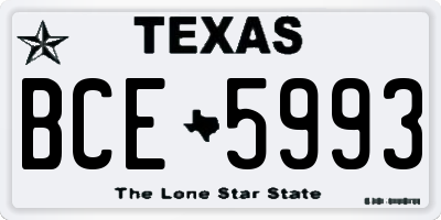 TX license plate BCE5993