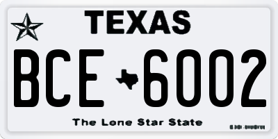 TX license plate BCE6002