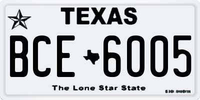 TX license plate BCE6005