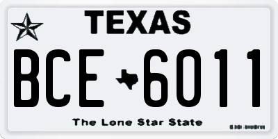 TX license plate BCE6011