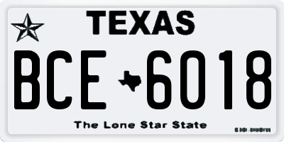 TX license plate BCE6018