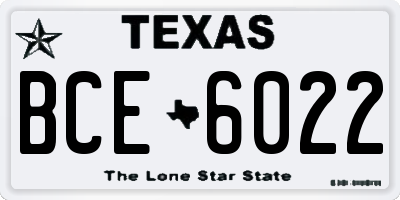 TX license plate BCE6022