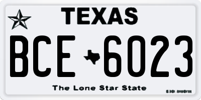 TX license plate BCE6023