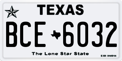 TX license plate BCE6032
